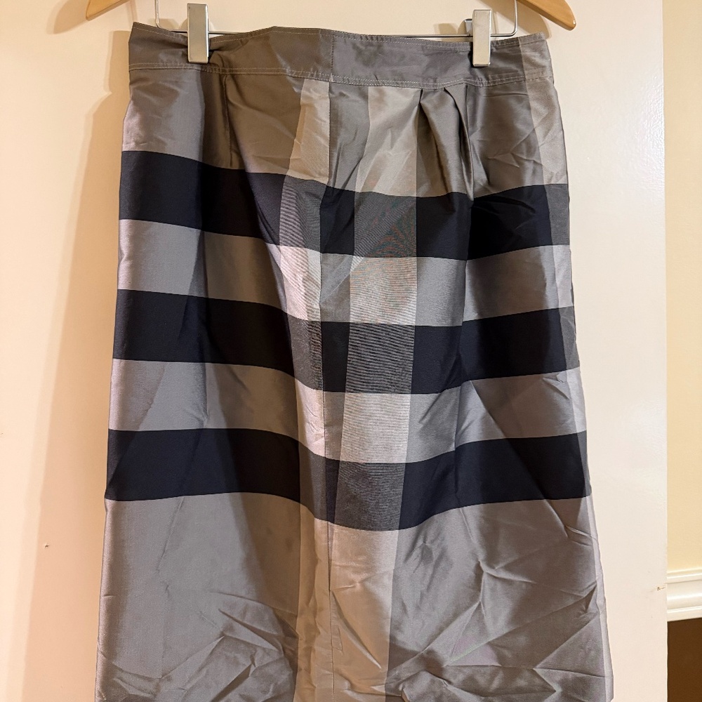Burberry London Check Silk Blend Pencil skirt Grey/Black